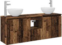 vidaXL Badkamerkast - set - 3 - st - Oud - hout - 129 - x - 41 - x - 80 - cm
