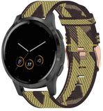 By Qubix - Canvas nylon bandje - Geel - 18mm - Geschikt voor Garmin Venu 4 - 41mm