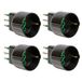 FANTON 82121-B4 - Set 4 stuks Adapter voor kleine dubbele stekker, 10 A op Schuko 16 A, Italiaans/Duits stopcontact, zwart
