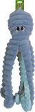 Boony Boon hond speelgoed octopus corduroy met piep blauw 65cm