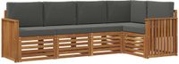 vidaXL - Bank loungeset - 5 zitplekken - Natuurlijk en antraciet - Polyester