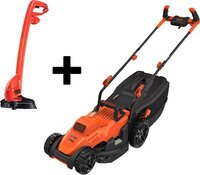 BLACK+DECKER Promopack 1400 W Grasmaaier 34 cm met Bike handle 250 W Strimmer 23 cm