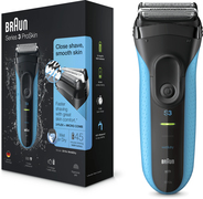 Braun Series 3 ProSkin 3010s Elektrisch Scheerapparaat, Zwart/Blauw - Oplaadbaar Scheerapparaat