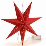Casaria LED Kerstster 60cm - Draadloos Opvouwbaar - 10 LED's Rot