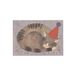 Carte, chat avec chapeau de fête