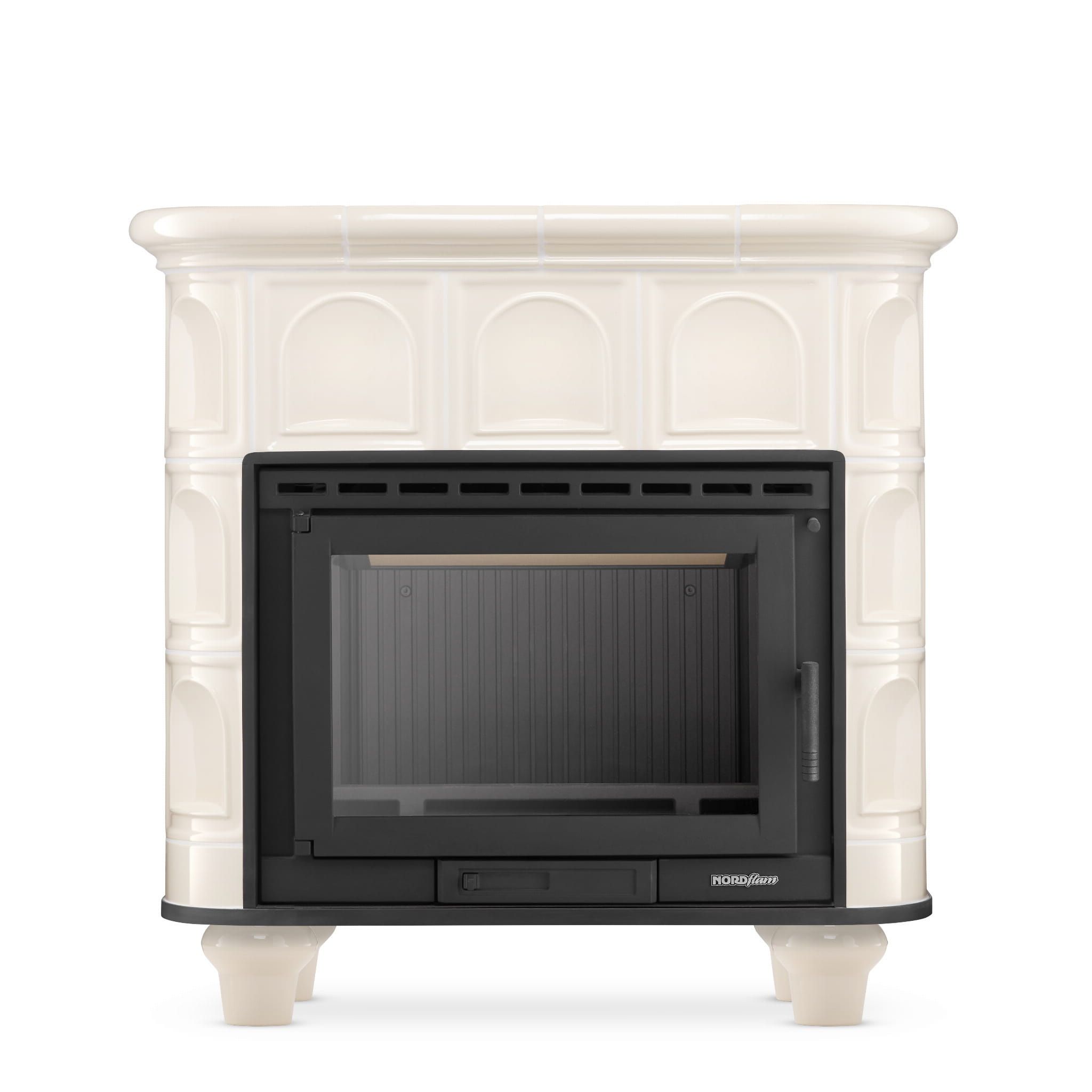 Viking Choice Houtkachel - 15 kW - betegeld - beige - energielabel A