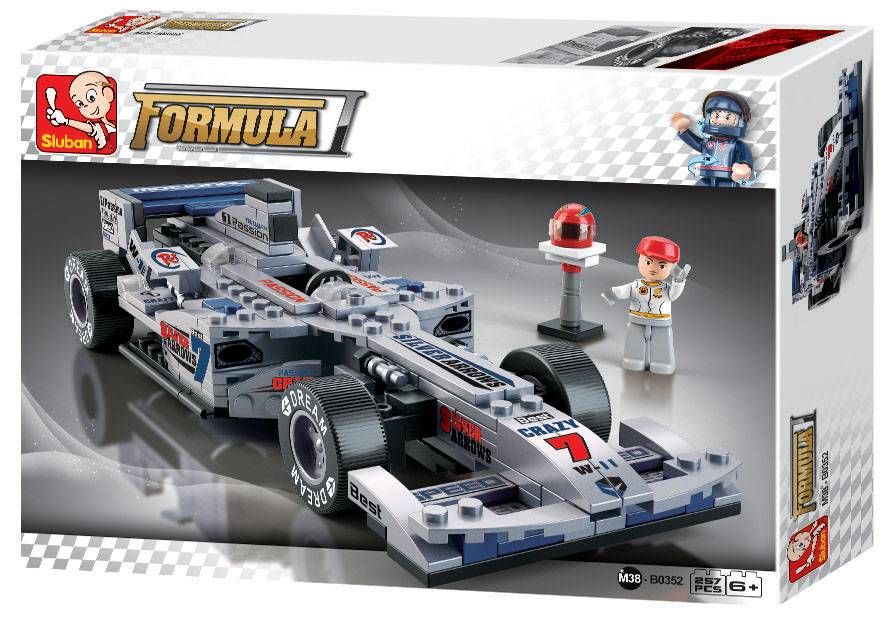 Sluban Formule car F1 Racewagen Zilver M38-B0352