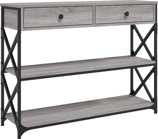 vidaXL Wandtafel 100x28x75 cm bewerkt hout grijs sonoma eikenkleurig