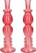 Merkloos Ideas 4 Seasons Bloemenvaas Florence - 2x - koraal rood glas - helder - D9 x H28 cm