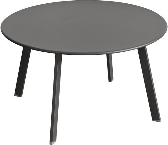 Hespéride Metalen tuintafel SAONA, Ø 70 cm, grijs, Rond, Bijzettafel, Metaal