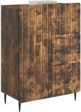 vidaXL Dressoir Gerookt eiken 66 x 34,5 x 91,5 cm Bewerkt hout