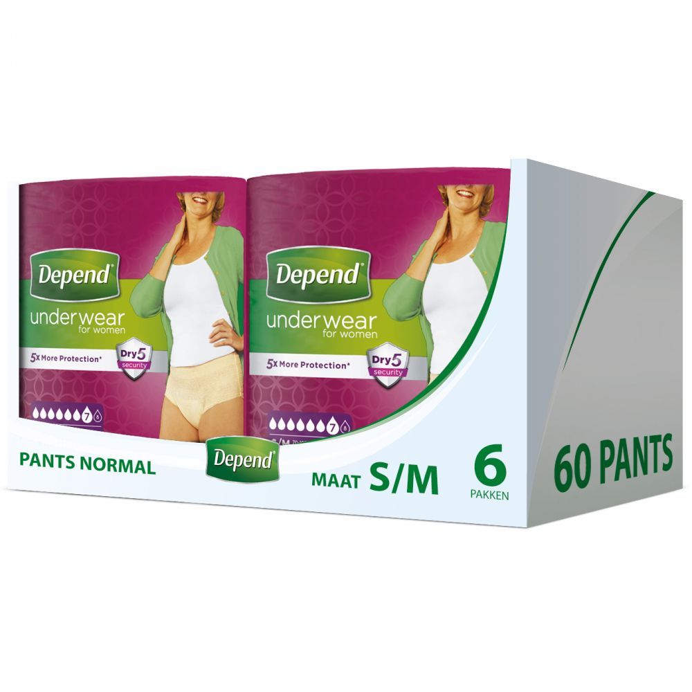 Depend Pants voor Vrouwen Normal S-M 6x10 = 60 stuks