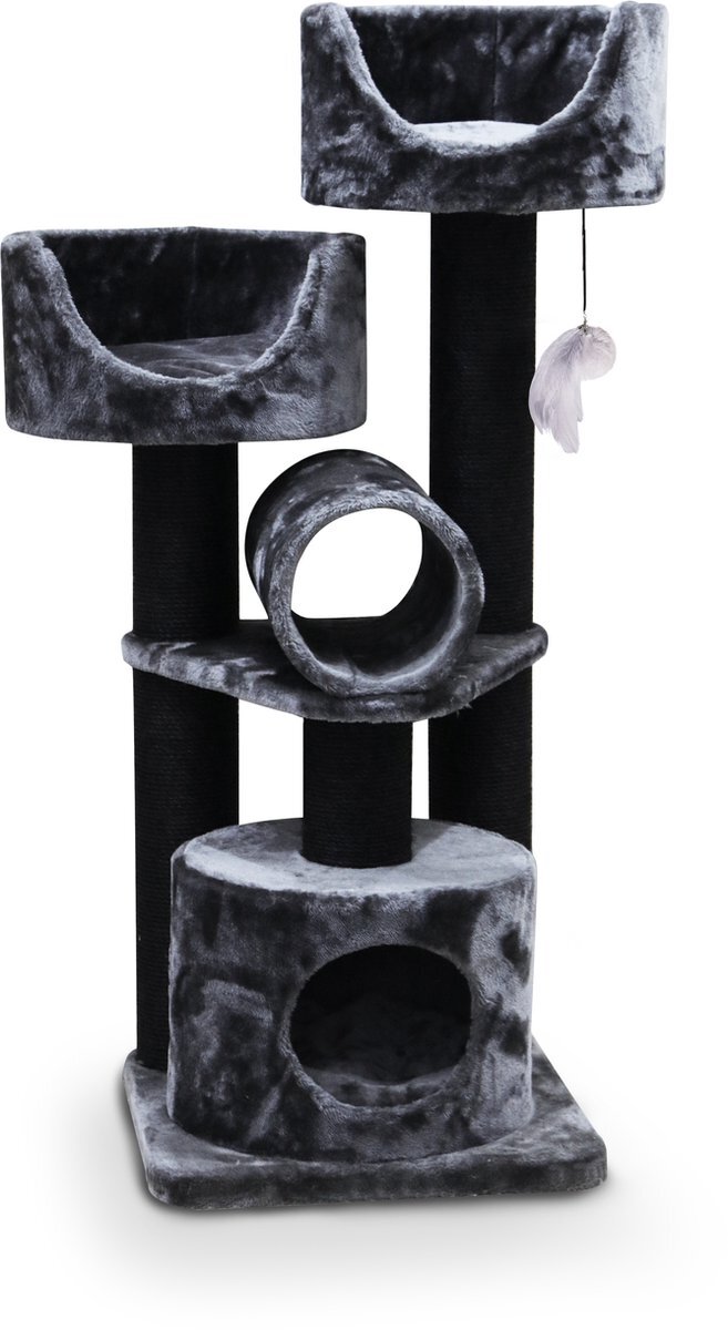 Petrebels Victoria 125 krabpaal - Pepper - 48,5 x 48,5 x 125 cm - stabiel zwart, antraciet