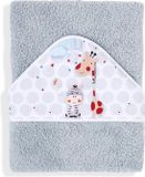 Interbaby Badcape Jungla Junior 100 Cm Katoen Grijs