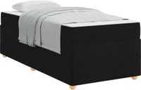 vidaXL Bedframe met matras Zwart Stof 90 x 190 cm