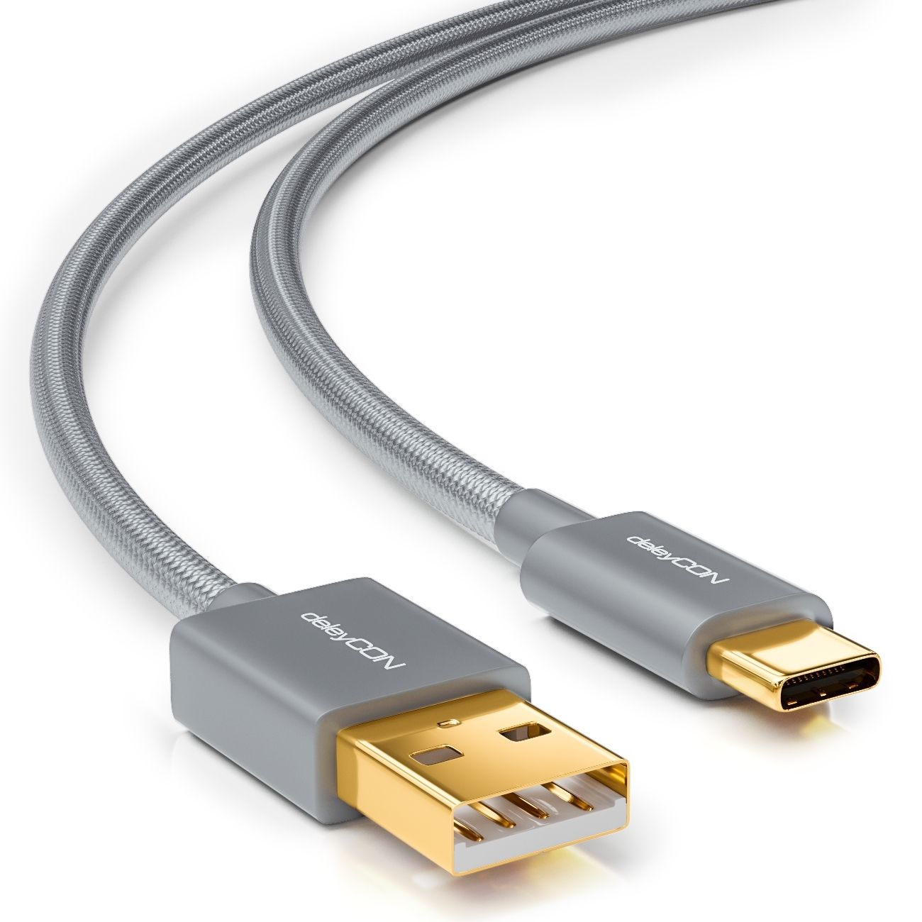 deleyCON MK-MK2369 USB-kabel 1m grijs