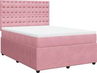 vidaXL Boxspringbed met matras, roze, 140x190 cm, fluweel