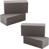 Rayher hobby materialen Rayher Rechthoekig steekschuim/oase - nat - grijs - 23 x 11 x 7 cm - bloemisten steekschuim