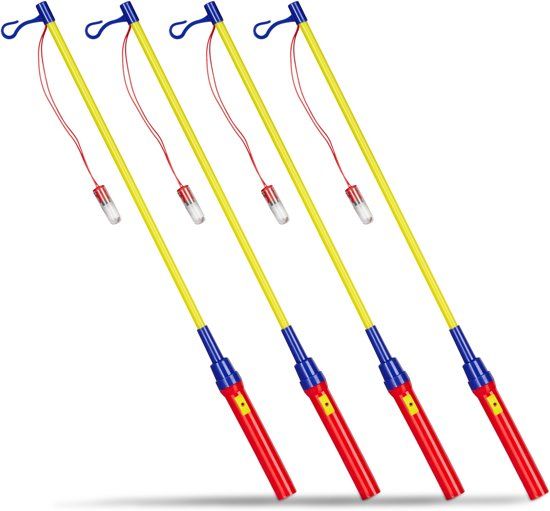 Relaxdays Lampionstokje - Set van 4 stuks - Meerkleurig