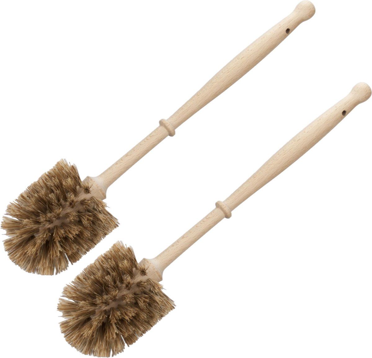 Brumag 2x Houten WC/Toiletborstels Bruin 36 cm - Toilet/Badkameraccessoires