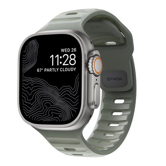 Nomad Sport Horlogebandje - FKM Rubber - Groen - 45mm/49mm/Ultra
