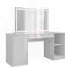Vicco Sherry Kaptafel met licht – 158.2 cm met LED-spiegel Wit/wit hoogglans