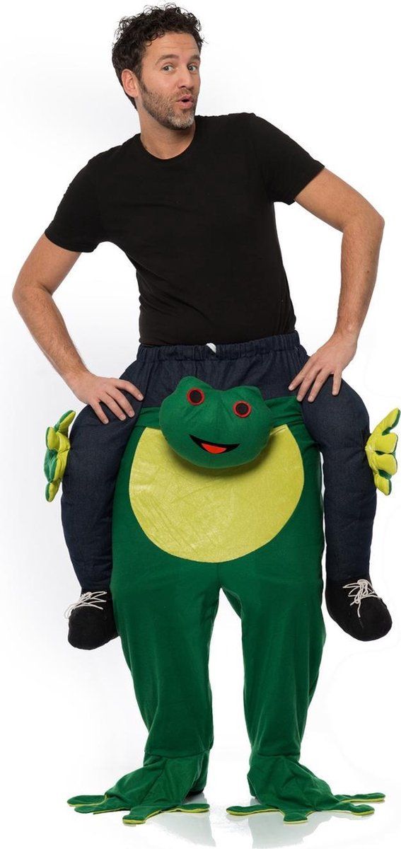 partychimp Verkleedpak Kikker Heren Groen One-size