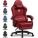 GTPLAYER Gamingstoel, ademende bureaustoel, ergonomisch, hoogwaardige stof, ergonomische pc-stoel, 160° verstelbare rugleuning en uittrekbare voetensteun, rood