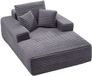 Vevor Chaise Lounge Relaxbed 138CM, Canapé-lit rembourré avec coussins décoratifs et accoudoirs, Canapé-lit à assise profonde pour salon/chambre à coucher, Fauteuil de salon en éponge très élastique
