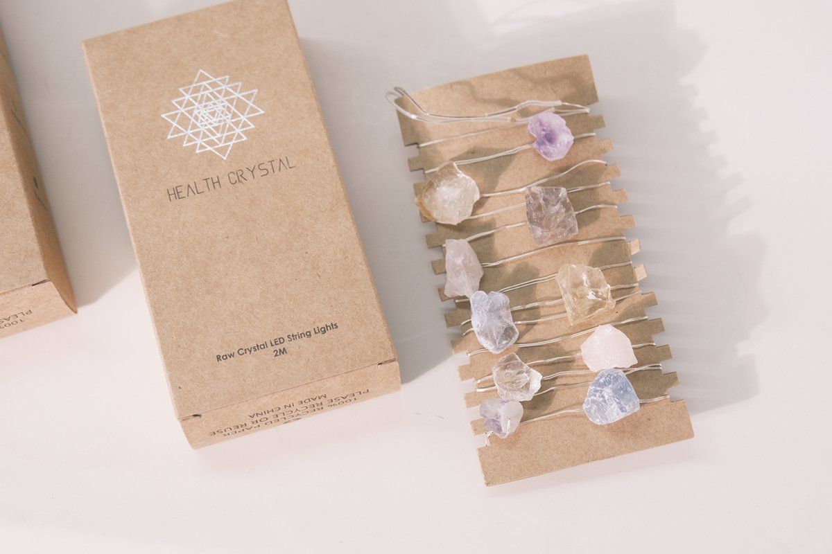 HealthCrystal - Rainbow - Licht slingers - Led lichtjes - Kristallen - Fairy lights - Koper - Wit, groen