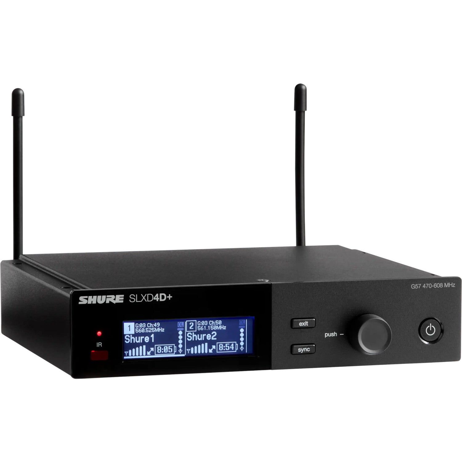 Shure SLXD4D+ S50 tweekanaals draadloze ontvanger (823-865 MHz)