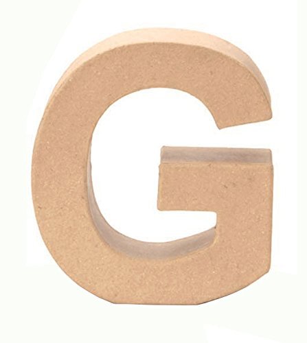 Glorex 6 2029 107 - Papp - letter G, letter van bruin karton, ca. 17,5 x 5,5 cm groot, om te beschilderen en te beplakken, voor servettentechniek en decopatch, ideaal als decoratie