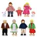 Merkloos Poppenfamilie Poppenhuis poppen 7 delen Houten figuren Beweegbare ledematen