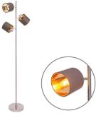 Näve Leuchten Vloerlamp Maron 153 cm 3 lampenkappen Metaal Textiel Bruin