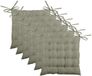 Stof Textile coussin de chaise BEA - 6x - vert - 40 x 40 x 4 cm
