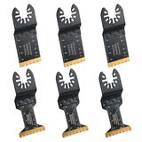 6 Fein Multimaster Einhell Bosch 6 stuks titanium multifunctionele messen, oscillerend multifunctioneel gereedschap, 34 mm, 44 mm, snijden van materialen met hoge hardheid, multitool messen