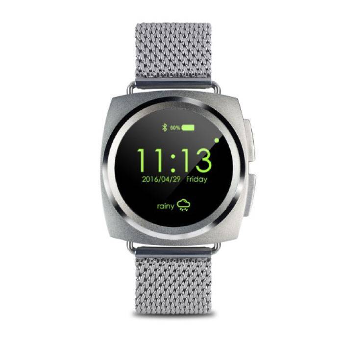 Stuff Certified A11 Smartwatch Smartphone Horloge OLED Android iOS Zilver Metaal