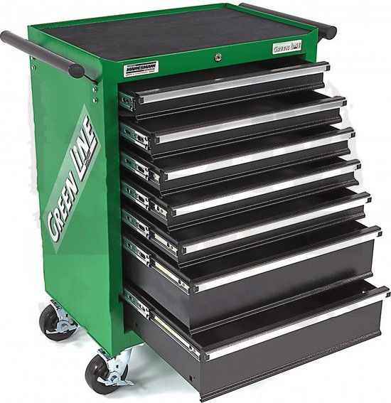 Mannesmann Gereedschapswagen - 7 lades - Green Line - 321-delig