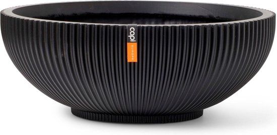 Capi Europe - Schaal Groove - 40x15 - Zwart - Bloempot voor binnen - BGVBL037