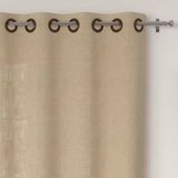 Soleil d'ocre Lino Natura Voile met ringen, linnen, katoen, 135 x 250 cm