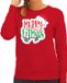 Bellatio Decorations Merry fitmas Kerst sweater / kersttrui rood voor dames - Kerstkleding / Christmas outfit L
