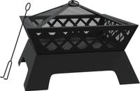 vidaXL Vuurplaats met pook XXL 50 cm staal