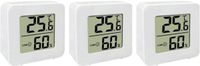 Thermometre et hygromètre numériques avec écran LCD pour usage intérieur - Appareil de mesure sans fil de température et d'humidité (3 pièces)