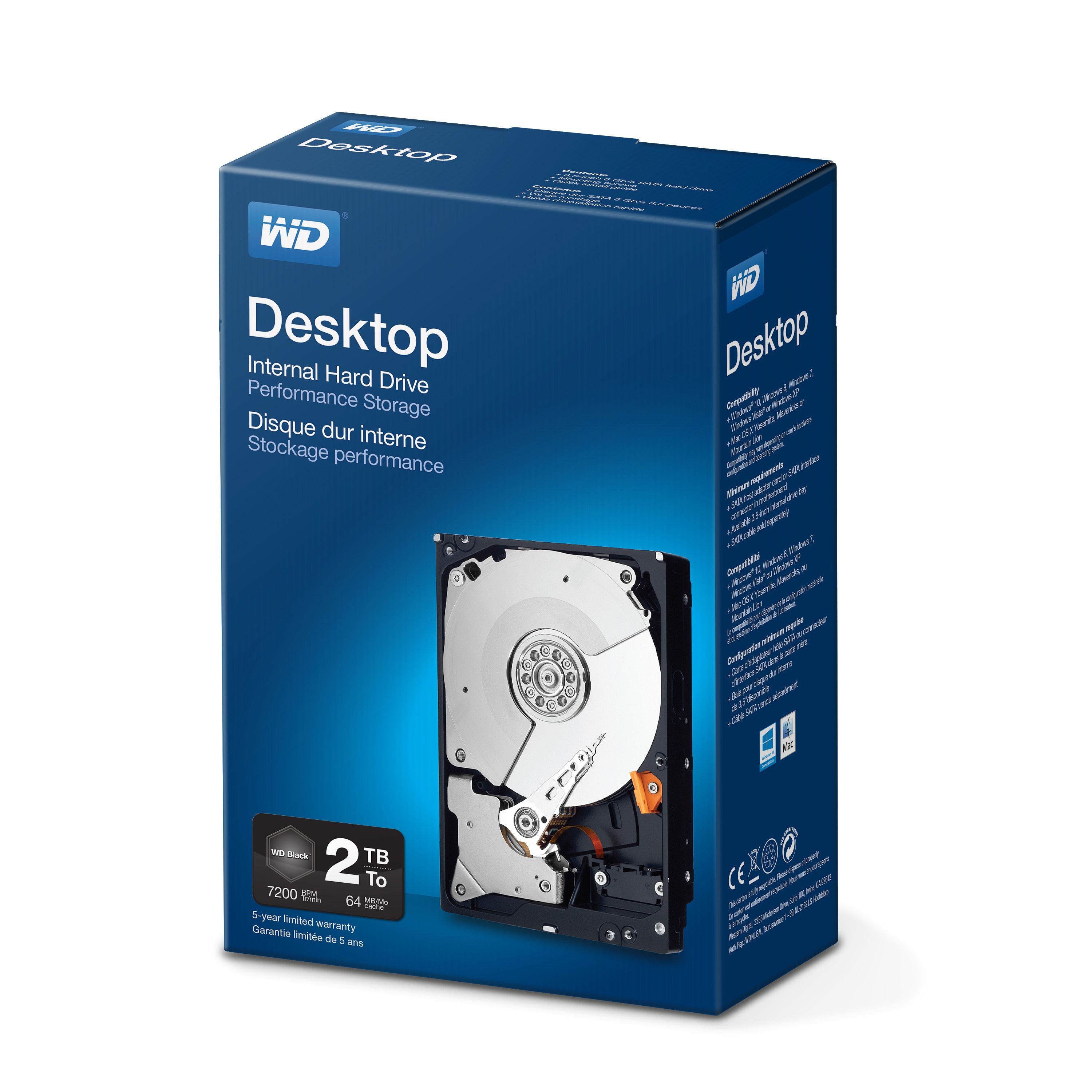 Western Digital Desktop Performance 2000 GB - 3.5 inch - Zwart