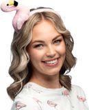 Boland - Pluche diadeem Flamingo - Één maat - Kinderen en volwassenen - Unisex - Hawaii - Themafeest