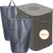 Relaxdays Statiegeld prullenbak - 100 l - 2 tassen - grijs