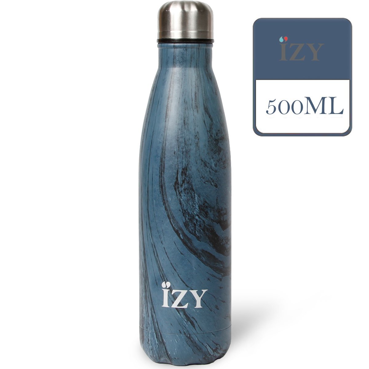 IZY Bottles Design Blauw 500ML Thermosfles Thermoskan Thermosbeker VacuÃ¼m fles RVS GeÃ¯soleerd Dubbelwandig Isolatiekan 0 5L Thermos BPA-Vrij