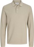 JACK&JONES JJEAUSTIN KNIT LS POLO SN Heren Polo's L Katoen/Polyester Grijs