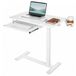 VEVOR table d'appoint sur roulettes 80x45 cm, table de chevet, table d'ordinateur portable, bureau debout, blanc