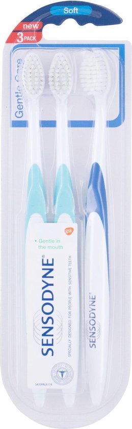 Sensodyne - Gentle Care Soft Toothbrush ( 3 Ks ) - Zubn&#237; kart&#225;ček pro citliv&#233; zuby a d&#225;sně -
